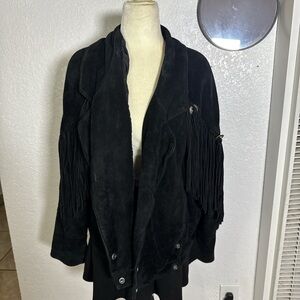 Elegant Black Fringe Teddy Jacket